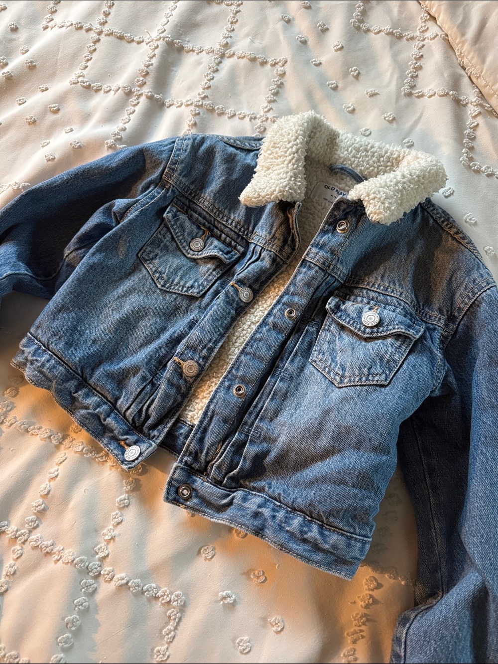Old Navy Kids Sherpa-Lined Denim Jacket Size 8